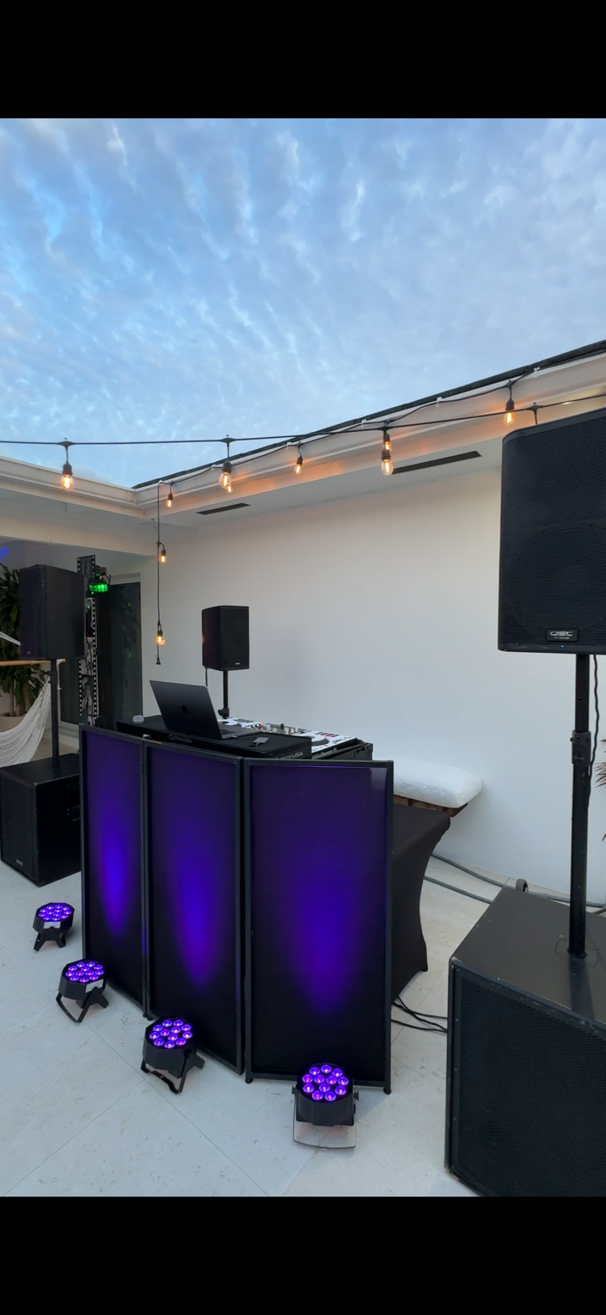Heat District lighting and trussing setup