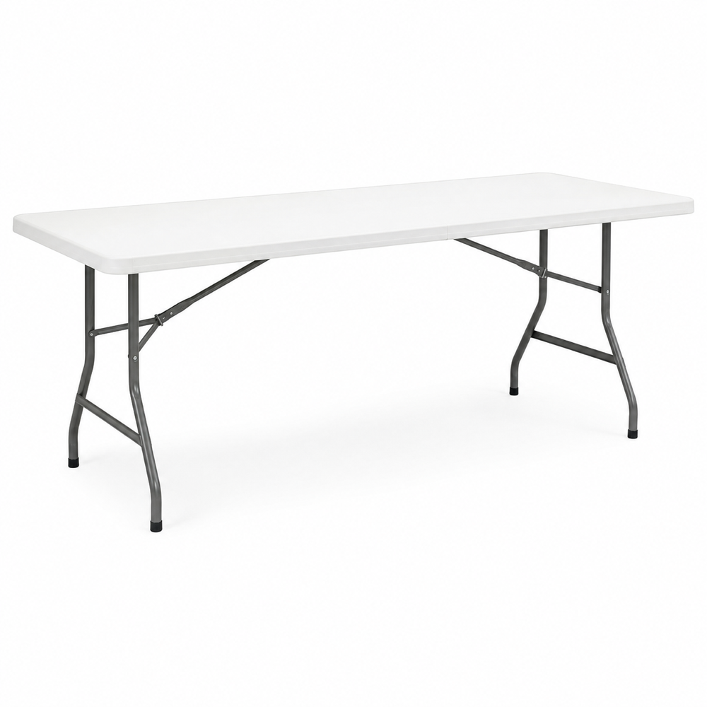 Six-foot white event table rental